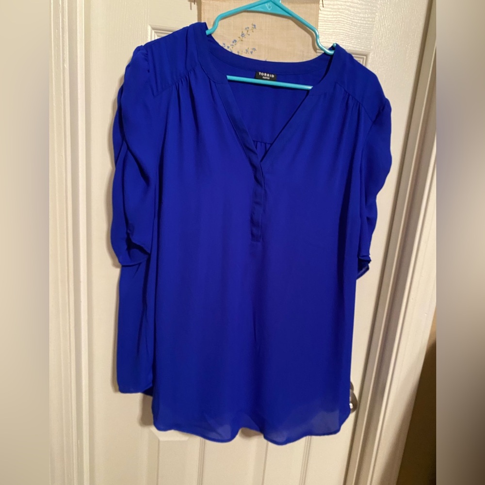 Torrid Royal Blue Women's Harper Blouse